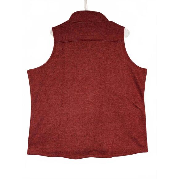 Orvis Wool Blend Fleece Zip Front Vest Red Heather Outdoor Performance Mens XL - Picture 3 of 8